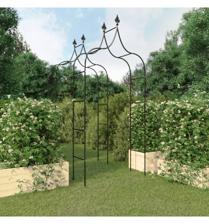 Arches de jardin 2 pcs Noir 120x38x260 cm Acier | Mobilier & Déco