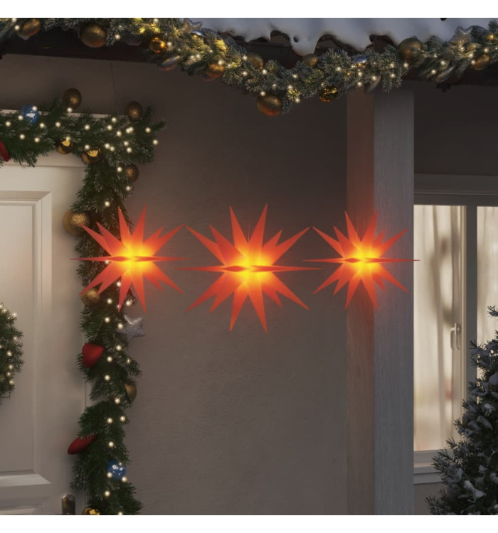 Lumières de Noël avec LED 3 pcs pliable rouge | Mobilier & Déco
