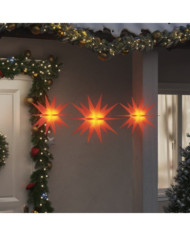 Lumières de Noël avec LED 3 pcs pliable rouge | Mobilier & Déco