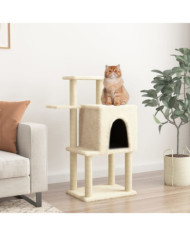 Arbre à chat avec griffoirs en sisal crème 97 cm | Mobilier & Déco