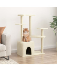 Arbre à chat avec griffoirs en sisal crème 107,5 cm | Mobilier & Déco