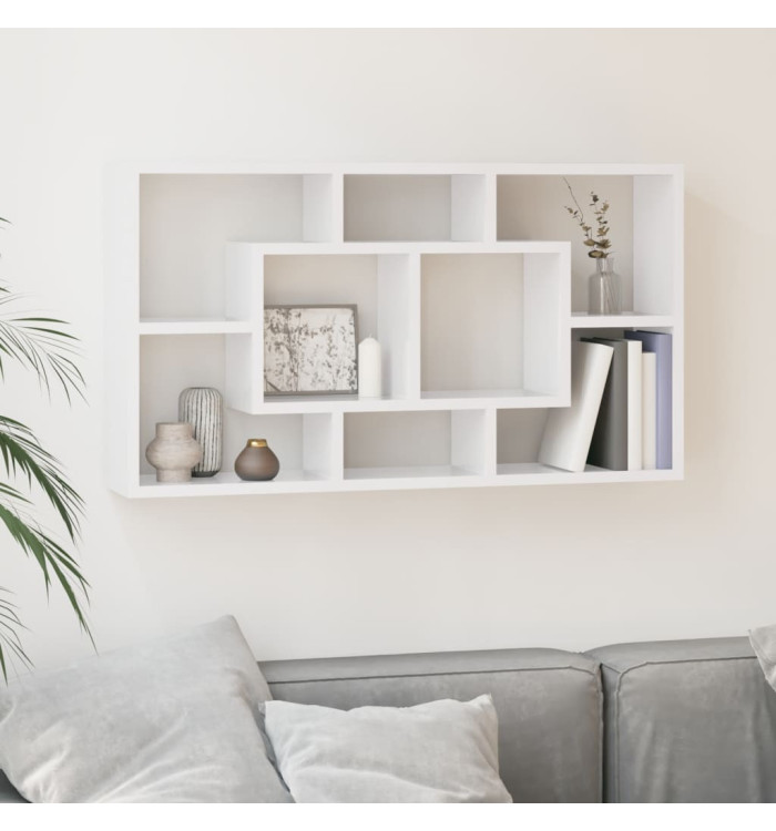 Étagère murale 8 compartiments Blanc brillant | Mobilier & Déco
