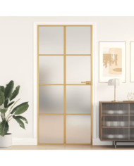 Porte intérieure mince doré 93x201,5 cm verre trempé aluminium | Mobilier & Déco