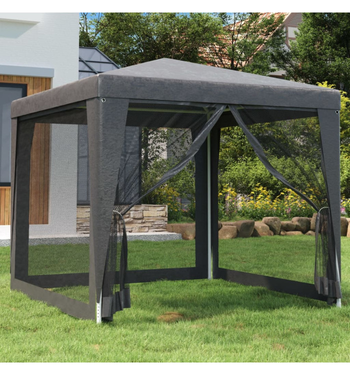 Tente de fête 4 parois latérales en maille Anthracite 2.5x2.5 m | Mobilier & Déco