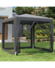 Tente de fête 4 parois latérales en maille Anthracite 2.5x2.5 m | Mobilier & Déco
