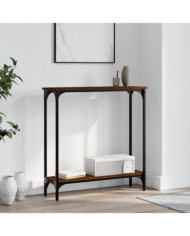Table console chêne marron 75x22,5x75 cm bois d'ingénierie | Mobilier & Déco