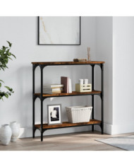 Table console chêne fumé 75x22,5x75 cm bois d'ingénierie | Mobilier & Déco