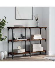 Table console chêne fumé 100x29x75 cm bois d'ingénierie | Mobilier & Déco