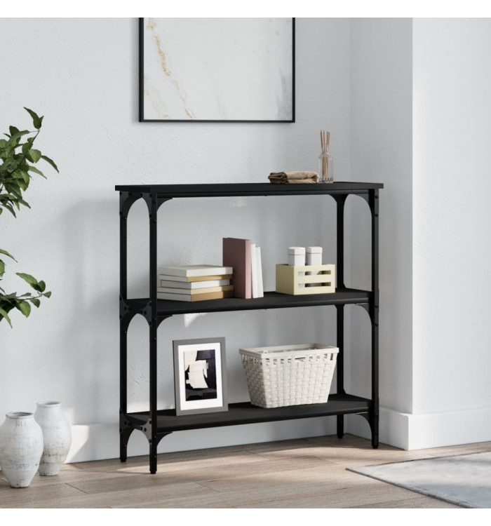 Table console noir 75x22,5x75 cm bois d'ingénierie | Mobilier & Déco