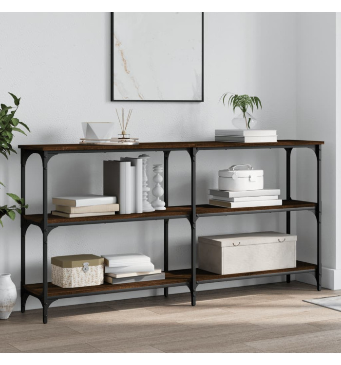 Table console chêne marron 150x29x75 cm bois d'ingénierie | Mobilier & Déco