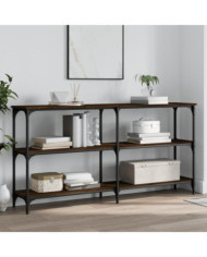 Table console chêne marron 150x29x75 cm bois d'ingénierie | Mobilier & Déco