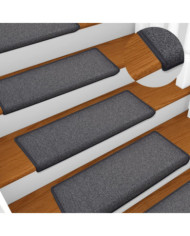 Tapis d'escalier 15 pcs 65x21x4 cm Gris foncé | Mobilier & Déco