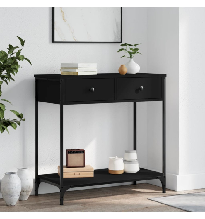 Table console noir 75x34,5x75 cm bois d'ingénierie | Mobilier & Déco