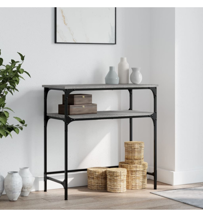 Table console sonoma gris 75x35,5x75 cm bois d'ingénierie | Mobilier & Déco