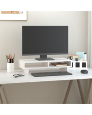 Support de moniteur Blanc 60x27x14 cm Bois de pin solide | Mobilier & Déco
