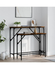 Tables console 2 pcs chêne fumé bois d'ingénierie | Mobilier & Déco