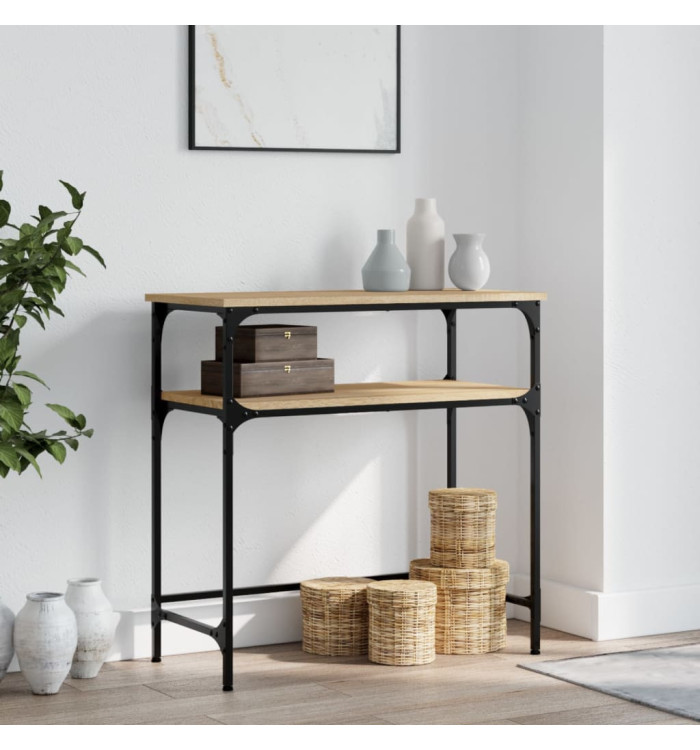 Table console chêne sonoma 75x35,5x75 cm bois d'ingénierie | Mobilier & Déco