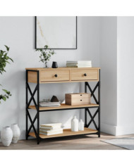 Table console chêne sonoma 75x28x75 cm bois d'ingénierie | Mobilier & Déco