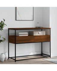 Table console chêne marron 100x40x75 cm bois d'ingénierie | Mobilier & Déco