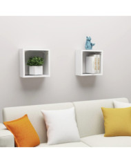 Étagères cube murales 2 pcs Blanc 30x15x30 cm | Mobilier & Déco