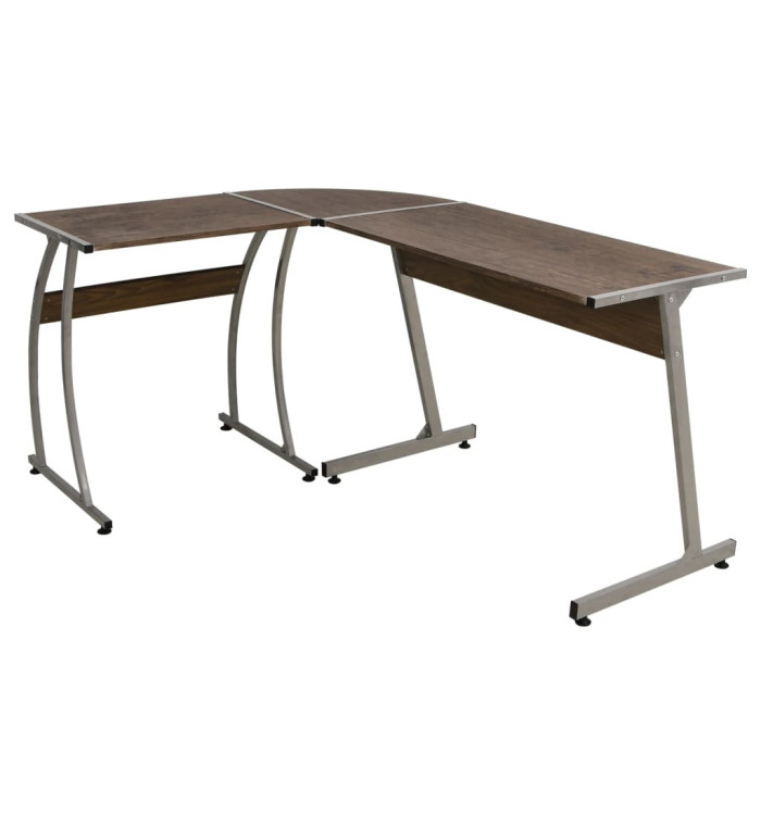 Bureau d'angle marron bois d'ingénierie | Mobilier & Déco