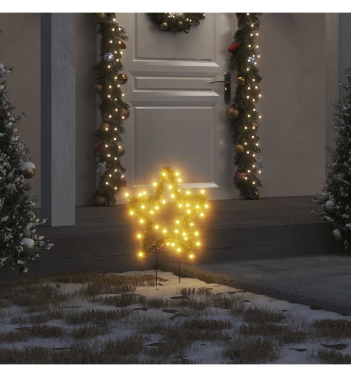 Décoration lumineuse étoile de Noël piquets 3 pcs 50 LED 29 cm | Mobilier & Déco