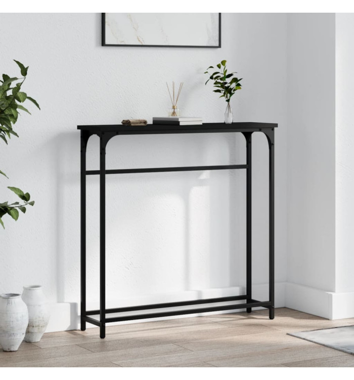 Table console noir 75x19,5x75 cm bois d'ingénierie | Mobilier & Déco