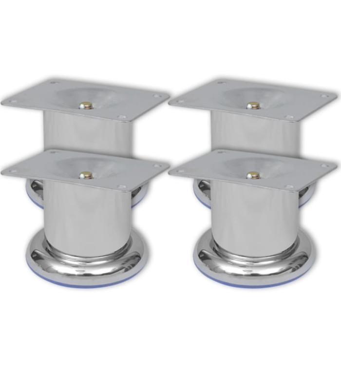 Pieds ronds de canapé 4 pcs Chrome 60 mm | Mobilier & Déco