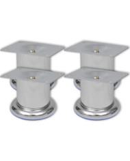 Pieds ronds de canapé 4 pcs Chrome 60 mm | Mobilier & Déco