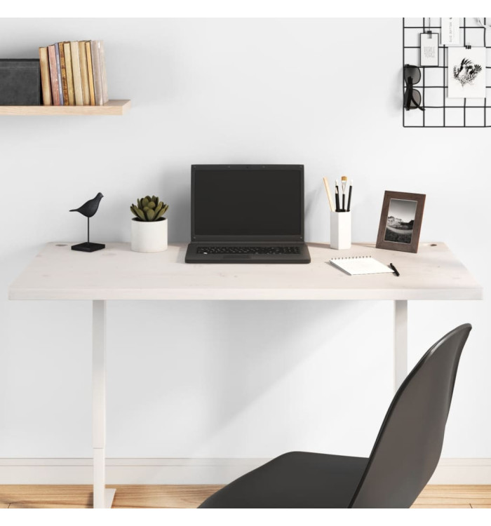 Dessus de bureau blanc 110x55x2,5 cm bois massif de pin | Mobilier & Déco