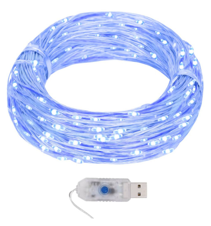 Guirlande lumineuse micro LED 40m 400 LED bleu 8 fonctions | Mobilier & Déco