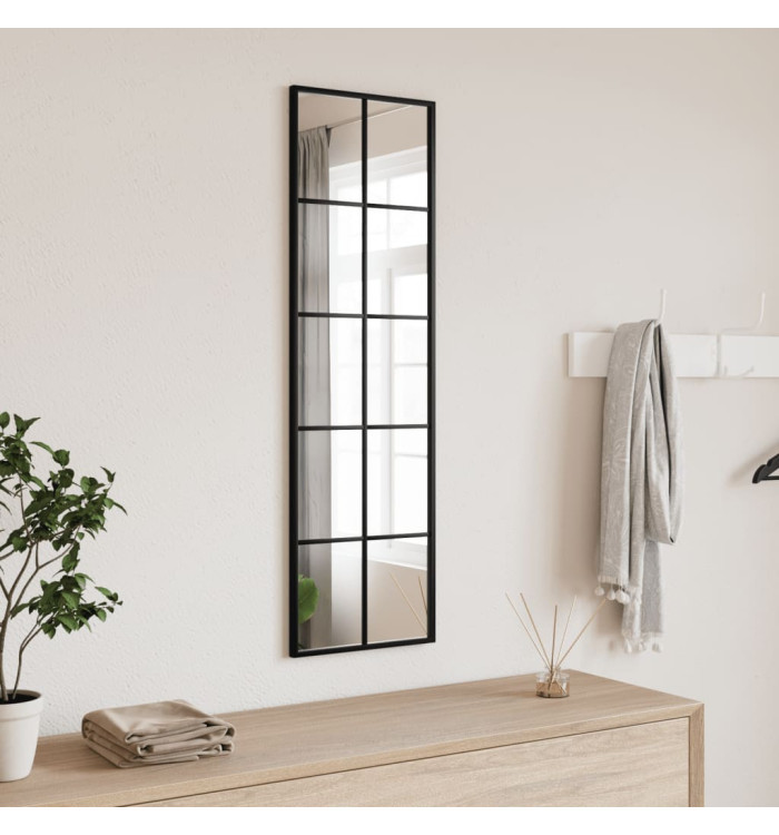 Miroir mural noir 30x100 cm rectangulaire fer | Mobilier & Déco