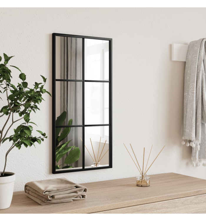 Miroir mural noir 30x60 cm rectangulaire fer | Mobilier & Déco