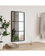Miroir mural noir 30x60 cm rectangulaire fer | Mobilier & Déco