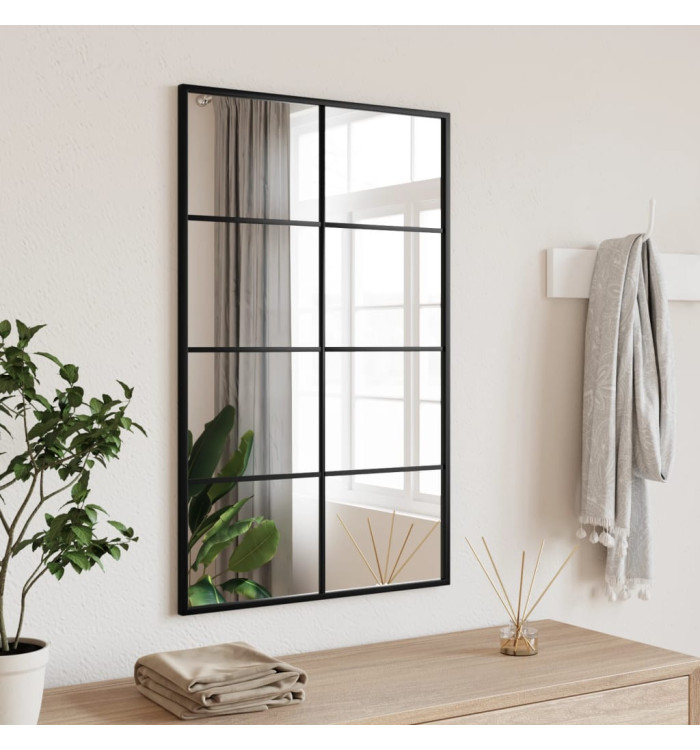 Miroir mural noir 50x80 cm rectangulaire fer | Mobilier & Déco