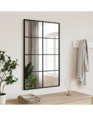 Miroir mural noir 50x80 cm rectangulaire fer | Mobilier & Déco