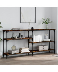 Table console chêne fumé 160x29x75 cm bois d'ingénierie | Mobilier & Déco