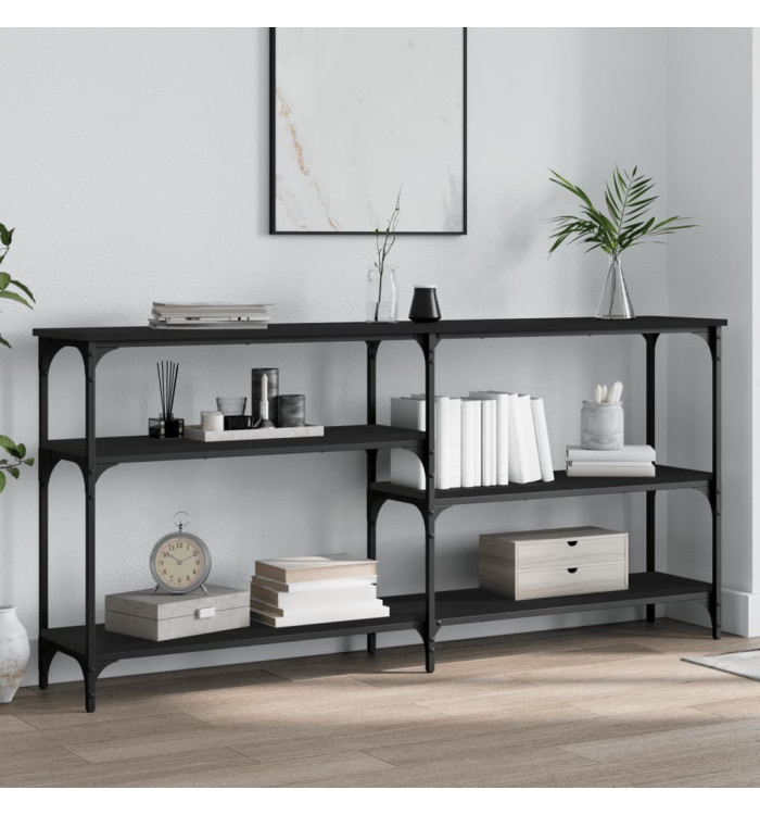 Table console noir 160x29x75 cm Bois d'ingénierie | Mobilier & Déco