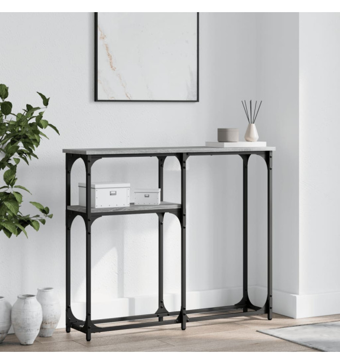 Table console sonoma gris 90x22,5x75 cm bois d'ingénierie | Mobilier & Déco