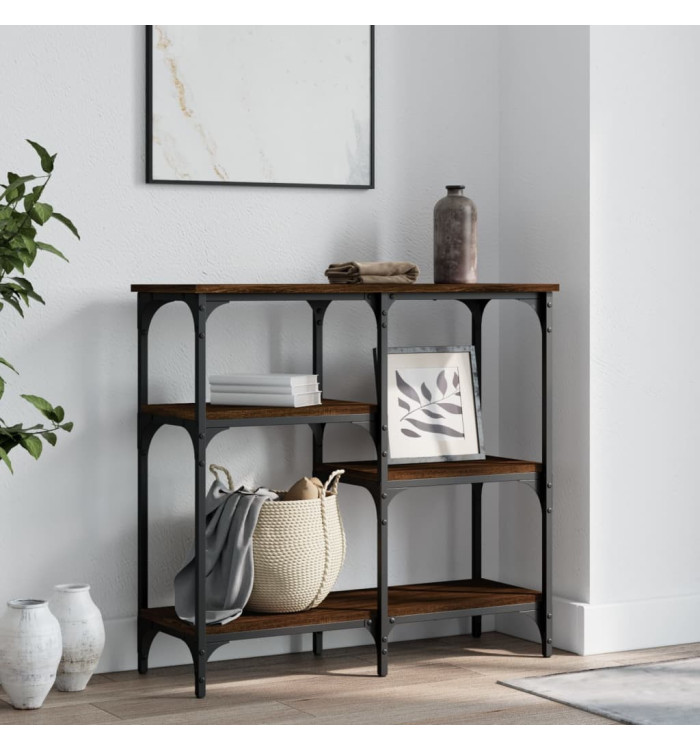 Table console chêne marron 80x29x75 cm Bois d'ingénierie | Mobilier & Déco
