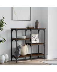 Table console chêne marron 80x29x75 cm Bois d'ingénierie | Mobilier & Déco