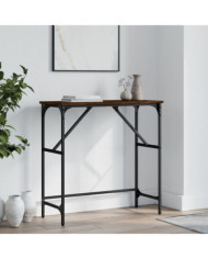Table console chêne marron 75x32x75 cm bois d'ingénierie | Mobilier & Déco
