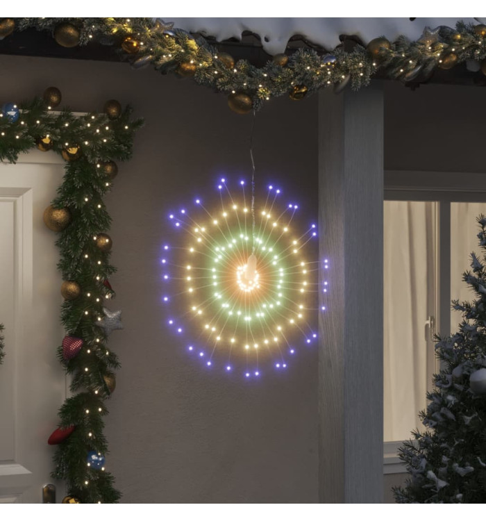 Étoile rayonnante de Noël 140 LED 2 pcs multicolore 17 cm | Mobilier & Déco