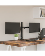 Support de moniteur double noir acier VESA 75/100 mm | Mobilier & Déco