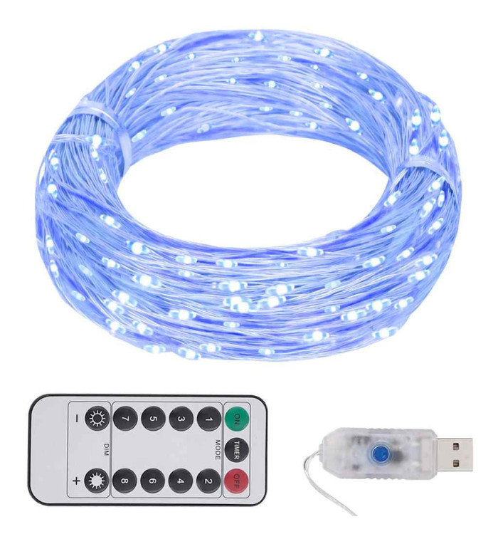 Guirlande LED avec 300 LED Bleu 30 m | Mobilier & Déco