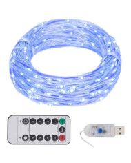 Guirlande LED avec 300 LED Bleu 30 m | Mobilier & Déco