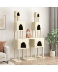 Arbre à chat avec griffoirs en sisal Crème 199 cm | Mobilier & Déco