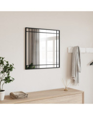 Miroir mural noir 50x50 cm carré fer | Mobilier & Déco