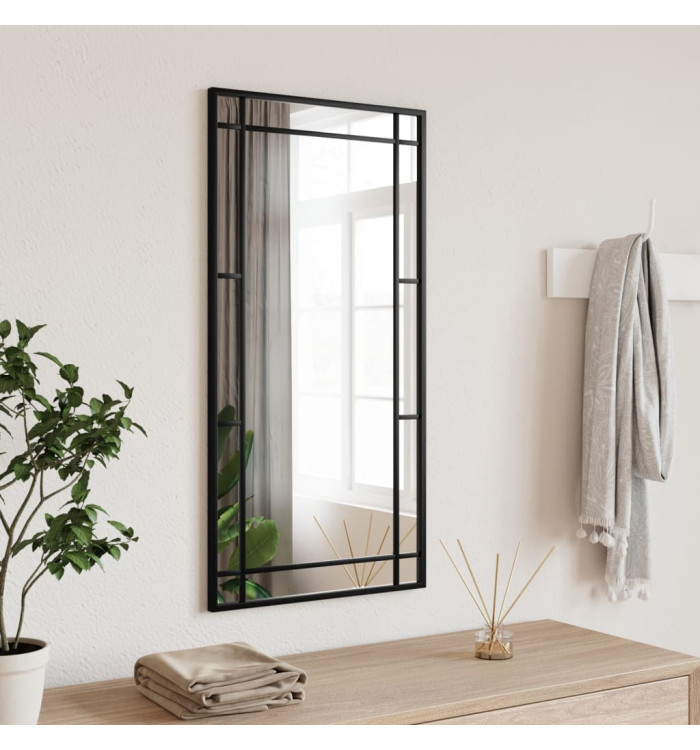 Miroir mural noir 40x80 cm rectangulaire fer | Mobilier & Déco