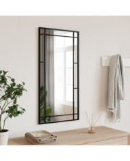 Miroir mural noir 40x80 cm rectangulaire fer | Mobilier & Déco